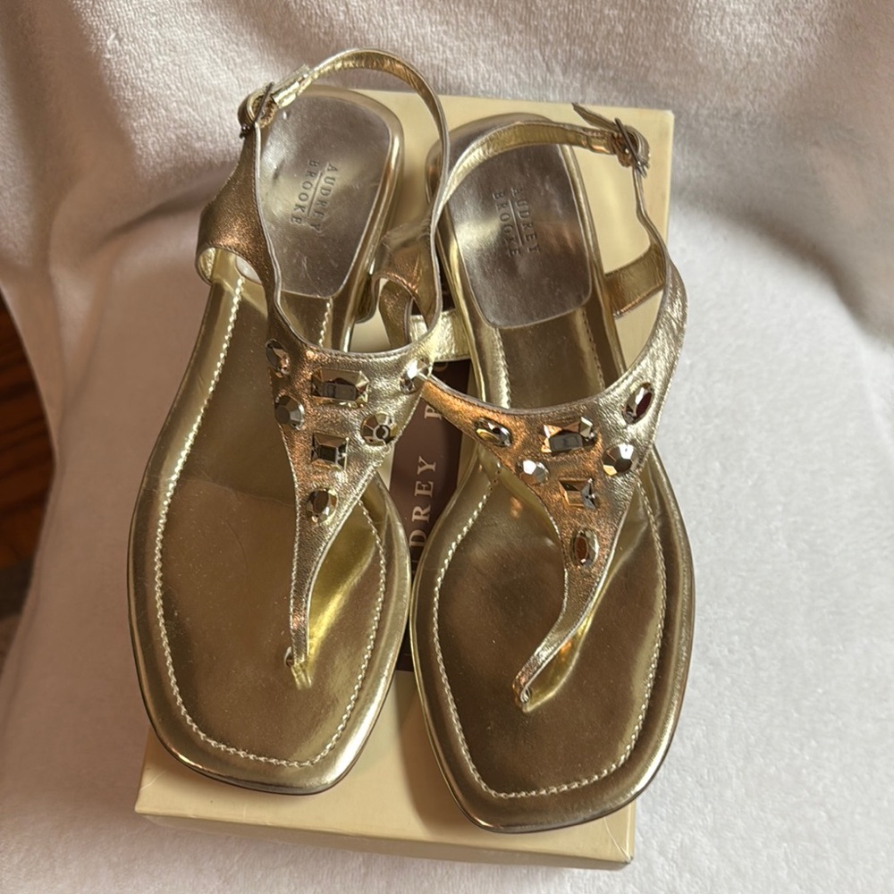 Audrey Brooke Gold Women's Sandals, great conditions may have been worn once